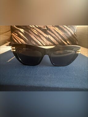 Christian Dior B2U Black Sunglasses with Gold Accents pristine condition